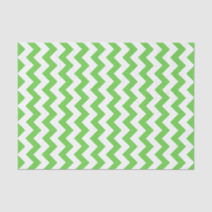 Bright Green & White Chevron Pattern Tissue Paper