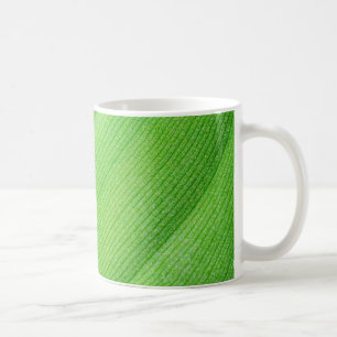bright green young banana leaf coffee mug