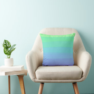 Bright Greens and Blues Gradient Cushion