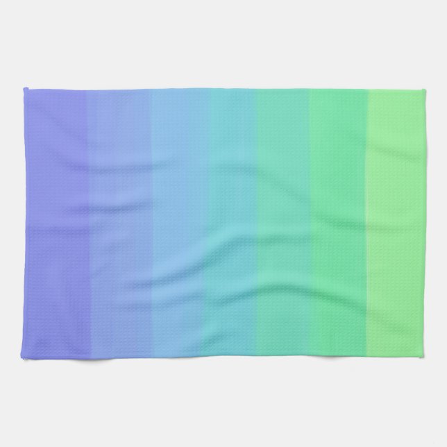 Bright Greens and Blues Gradient Tea Towel (Horizontal)