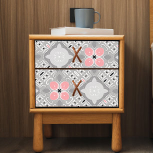 Bright Grey And Pink Intricate Elegant Ornate Tissue Paper