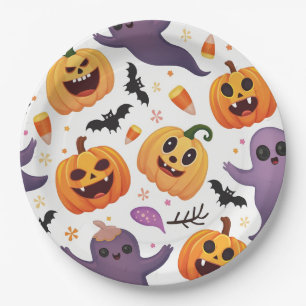 Bright Halloween Paper Plates – Fun Design!