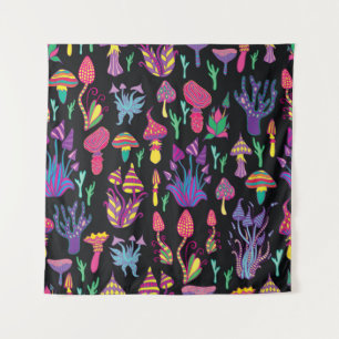 Bright,hallucinogenic,decorative,fantastic mushroo tapestry