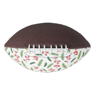 Bright Hand Drawn Christmas Mistletoe Pattern American Football