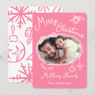 Bright Hand Drawn Doodle Photo Christmas Card