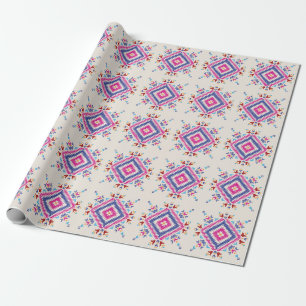 Bright Hand-Drawn Tribal Design Element. Wrapping Paper