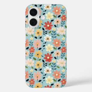 Bright Hand Drawn Wildflower Meadow iPhone 16 Case