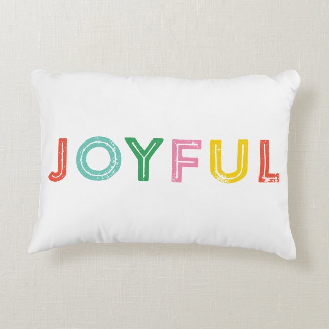 Bright, Happy, and Joyful Holiday Decorative Cushion (Back)