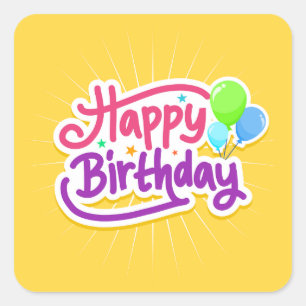 Bright Happy Birthday Sticker