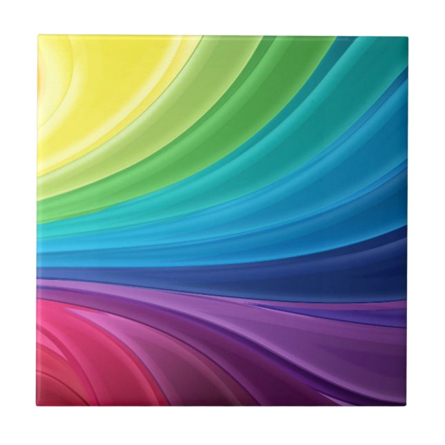 Bright Happy Digital Rainbow Tile (Front)