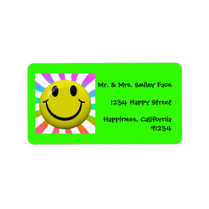 Bright Happy Face Labels