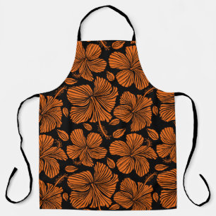 Bright hawaiian seamless pattern with tropical hib apron