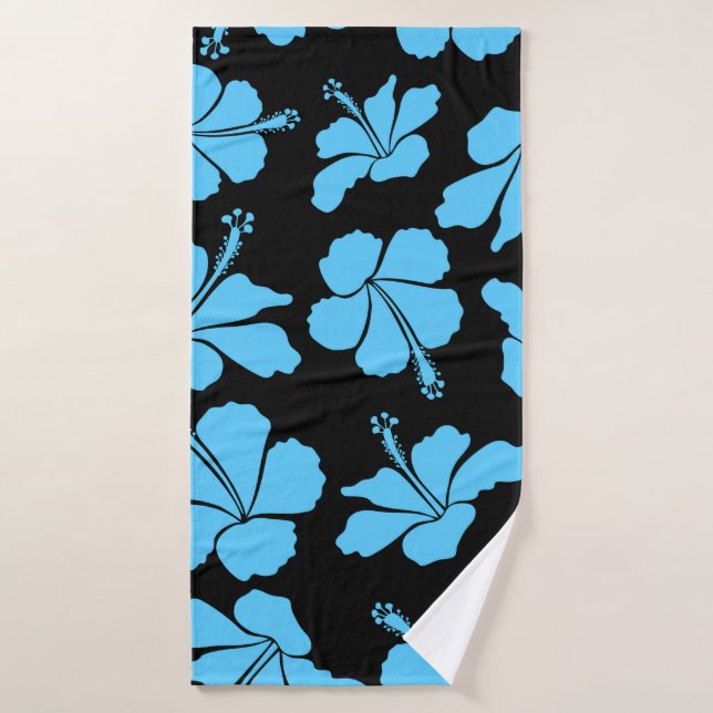 Bright hawaiian seamless pattern with tropical hib bath towel (Bath Towel)