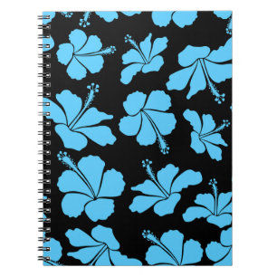 Bright hawaiian seamless pattern with tropical hib notebook