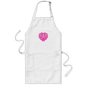 bright heart apron in fuchsia