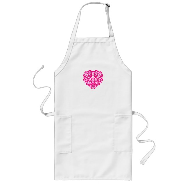 bright heart apron in fuchsia (Front)