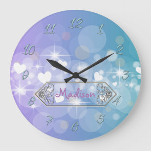 Bright hearts large clock