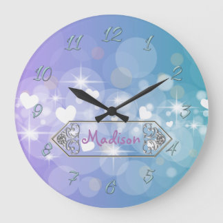 Bright hearts large clock