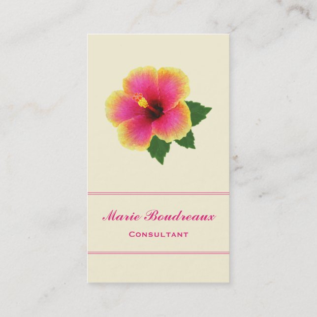 Bright Hibiscus Flower Business Card (Back)