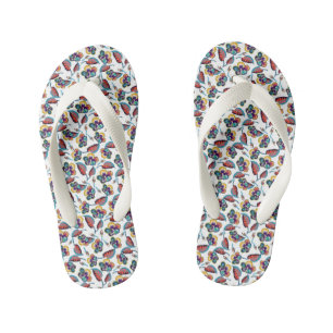 Bright Hibiscus Pattern Kid's Flip Flops
