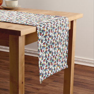 Bright Hibiscus Pattern Short Table Runner