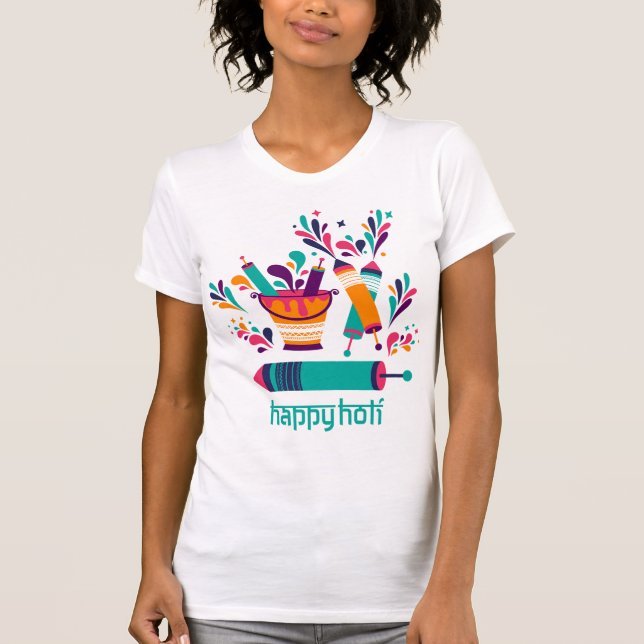 Bright Holi Paint Squirts T-Shirt (Front)