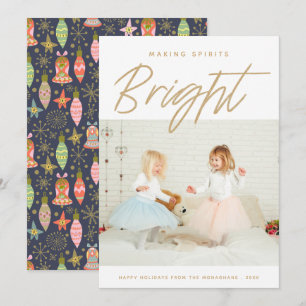 Bright Holiday   Christmas Photo Card