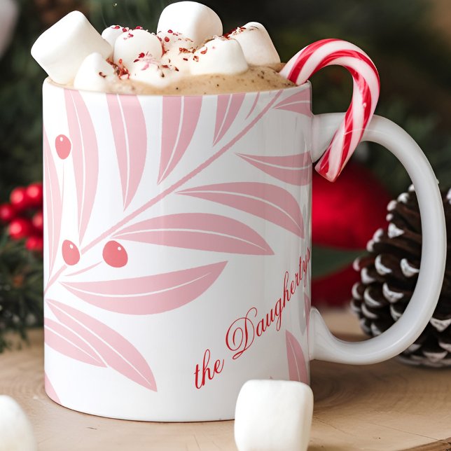 Bright Holiday Foliage Mug (personalized holiday themed mug)