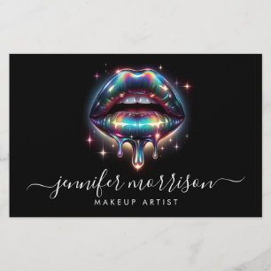 Bright Holographic Lips Makeup Artist, Beauty Flyer