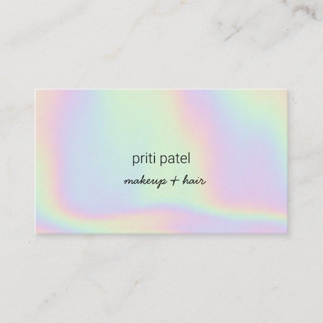 Bright Holographic Makeup Hair Lash Nail Beauty Business Card (Front)