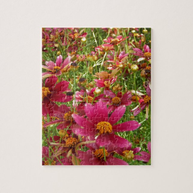 Bright Hot Pink and Yellow Daisy flowers Jigsaw Puzzle (Vertical)