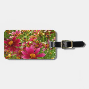 Bright Hot Pink and Yellow Daisy flowers Luggage Tag