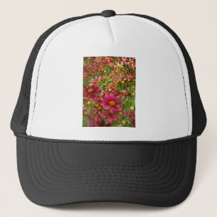 Bright Hot Pink and Yellow Daisy flowers Trucker Hat