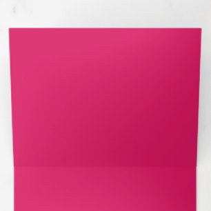 Bright Hot Pink Color Block Saturated Solid Tri-Fold Invitation