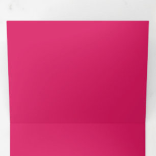 Bright Hot Pink Colour Block   Saturated Solid Tri-Fold Invitation