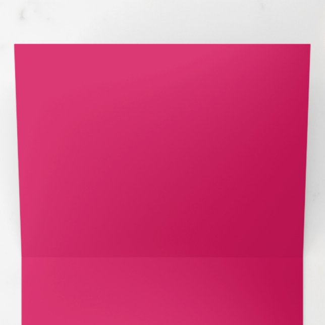 Bright Hot Pink Colour Block | Saturated Solid Tri-Fold Invitation (Inside First)
