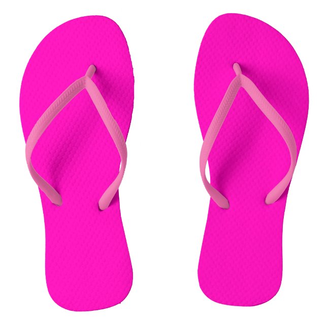 Bright Hot Pink Modern Flip Flops (Footbed)