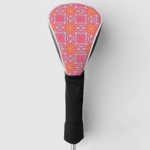 Bright Hot Pink Mosaic  Design Golf Head Cover