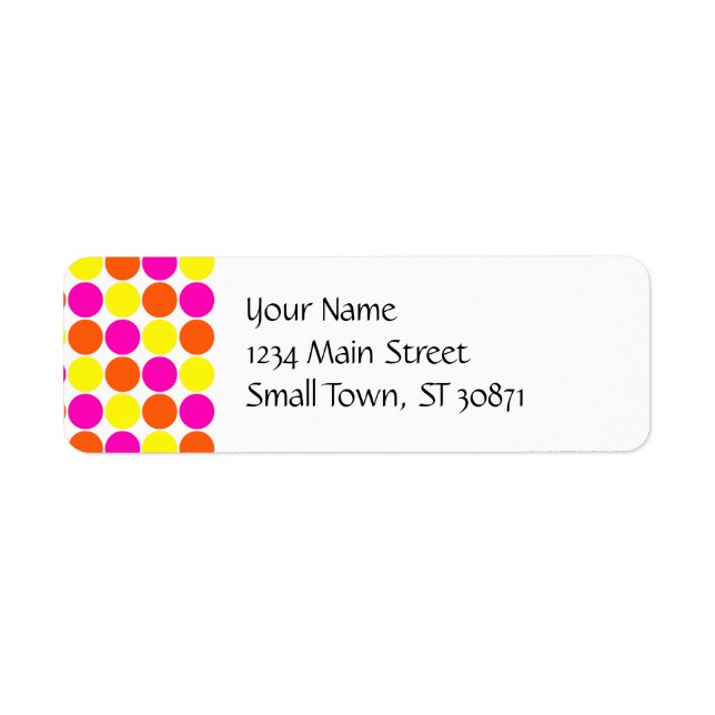 Bright Hot Pink Orange Yellow Polka Dots Pattern (Front)