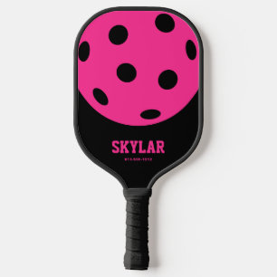 Bright Hot Pink Sporty Custom Pickleball Paddle