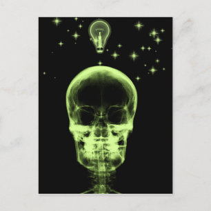 Bright Idea X-Ray Skeleton - Lime Green Postcard
