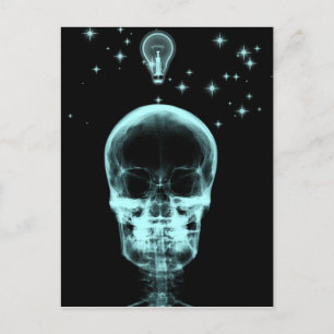 Bright Idea X-Ray Skeleton - Teal Postcard