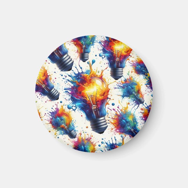 Bright Ideas – Colorful Light Bulb Pattern with Ab Magnet (Front)