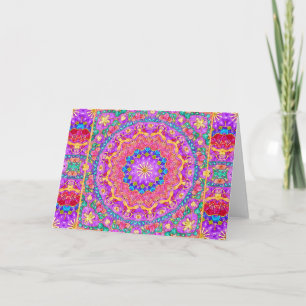 Bright India Watercolor Mandala Greeting Card