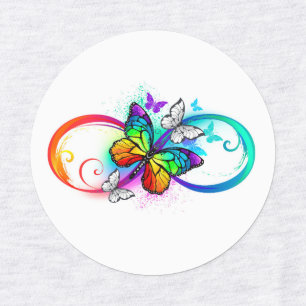 Bright infinity with rainbow butterfly