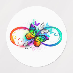 Bright infinity with rainbow butterfly