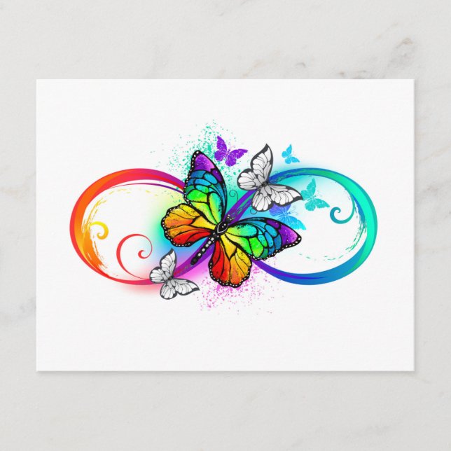 Bright infinity with rainbow butterfly  advice card (Front)