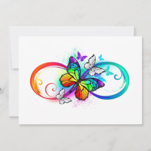 Bright infinity with rainbow butterfly announcement