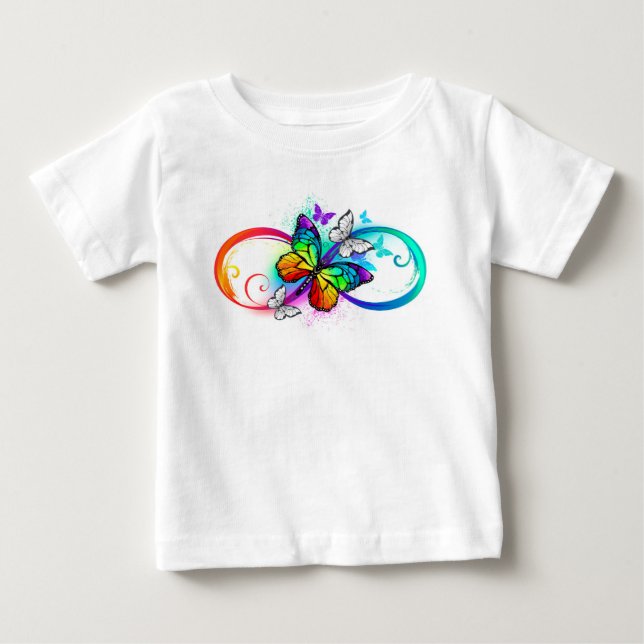Bright infinity with rainbow butterfly baby T-Shirt (Front)