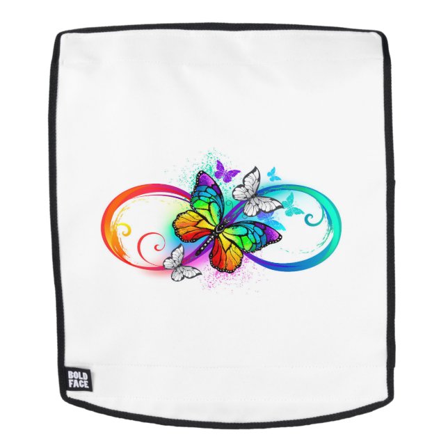 Bright infinity with rainbow butterfly backpack (Removable Face)